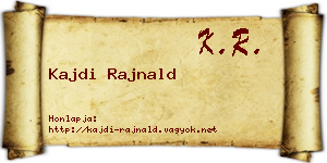 Kajdi Rajnald névjegykártya